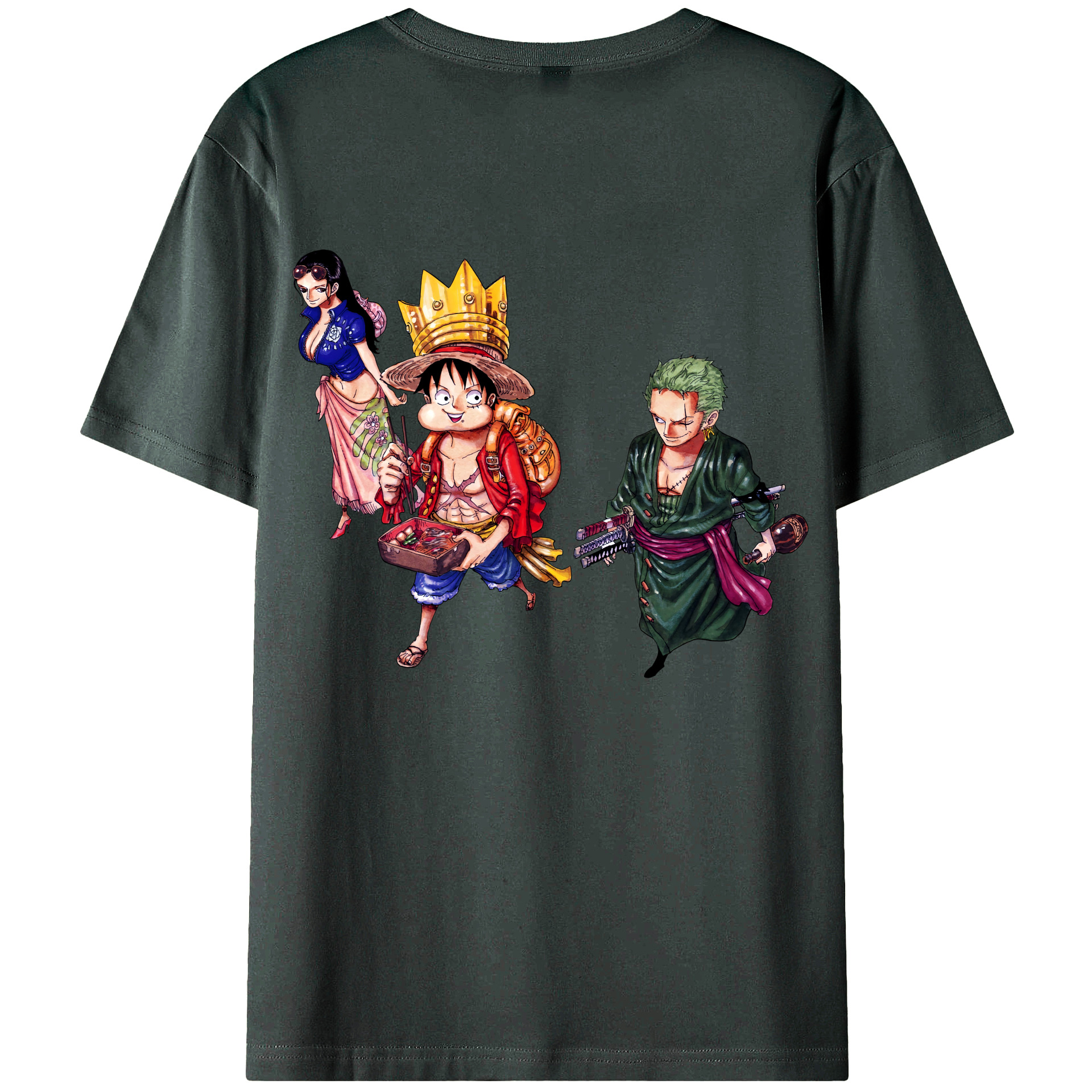 ワンピース モンキー・D・ルフィ ONE PIECE Monkey D. Luffy 綿100％ メンズ半袖Tシャツ（バックプリント） 通気性